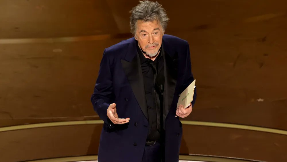 Al Pacino has issued a statement amid questions surrounding his appearance during the 2024 Oscars ceremony, during which he did not list any of this year’s 10 nominees for best picture: 

"I just want to be clear it was not my intention to omit them, rather a choice by the