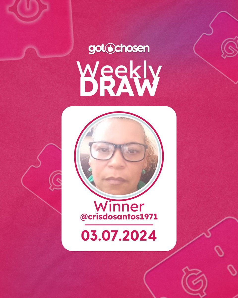 GotChosen's tweet photo. Congratulations to the winner!

Get your vouchers to take part in the Weekly Draw via the Hashtag Tournament or by inviting friends via your invitation link.

Good luck! https://t.co/wDEGiUP9uP