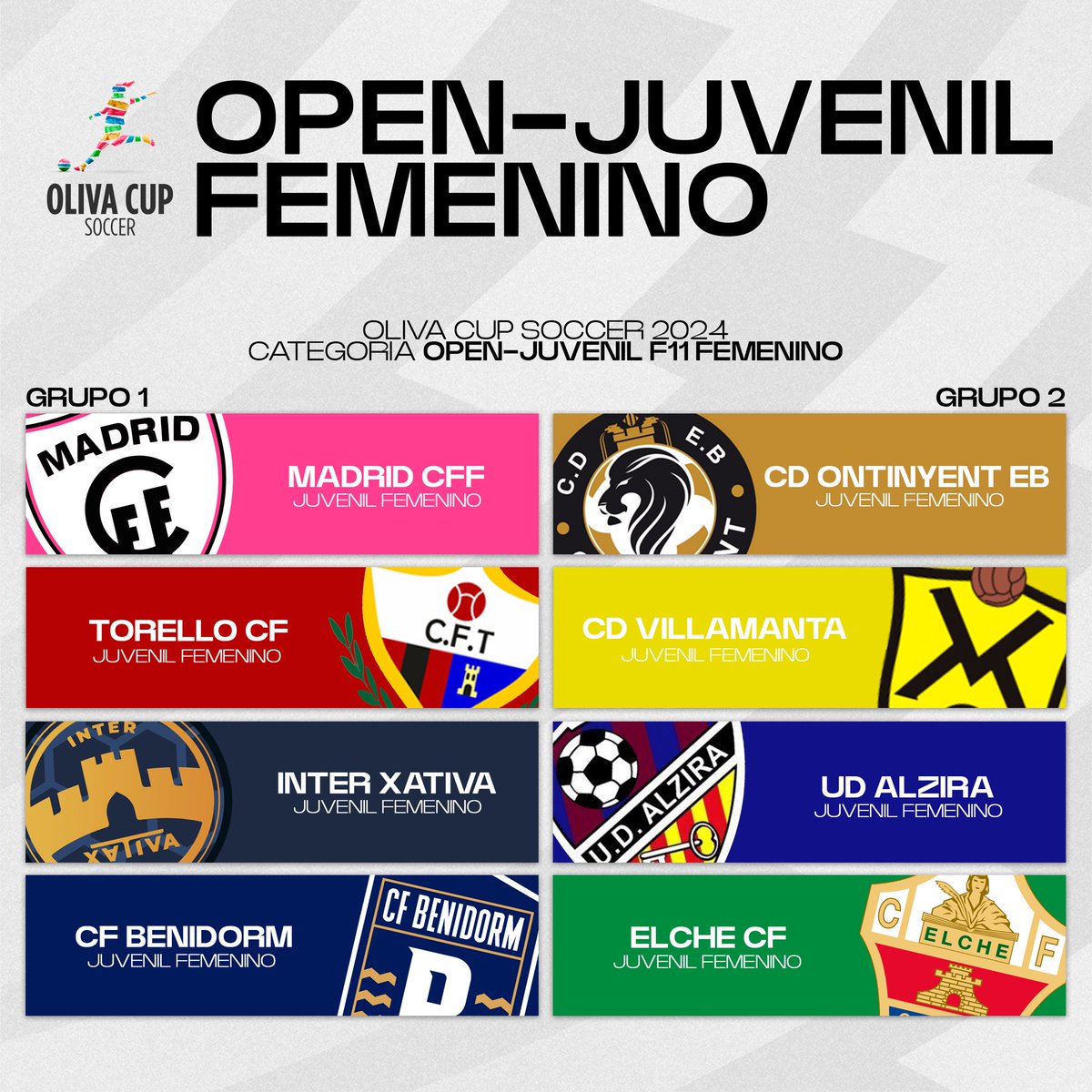 ⚠️ Estos serán los grupos de #OlivaCupSoccer2024 ⚽️🏝️😎