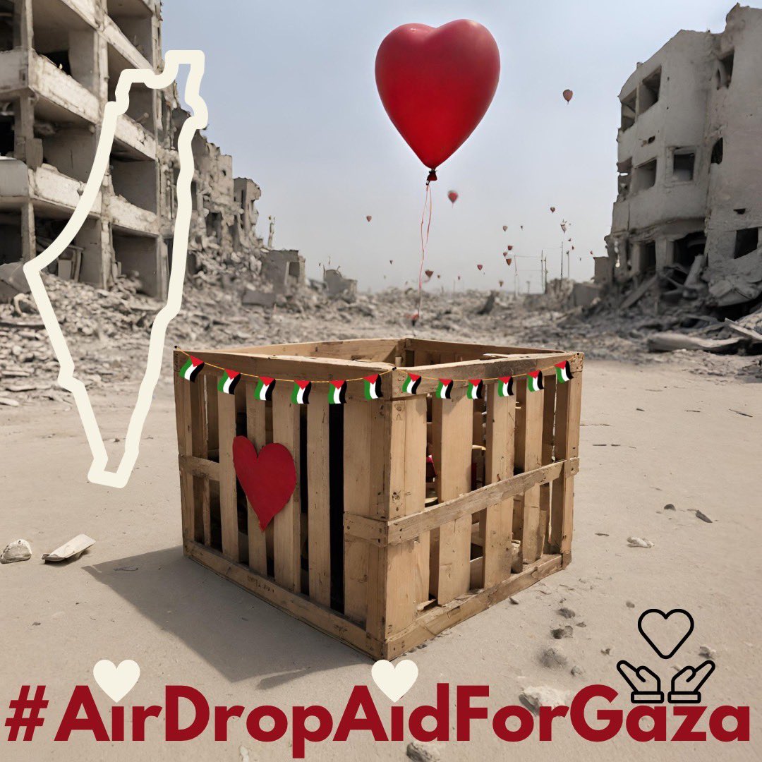 🙏🏼❤️ 
#AirDropAidForGaza 
#AirDropAidForNorthGaza #EndGazaBlockade 
#OpenBorders4Aid