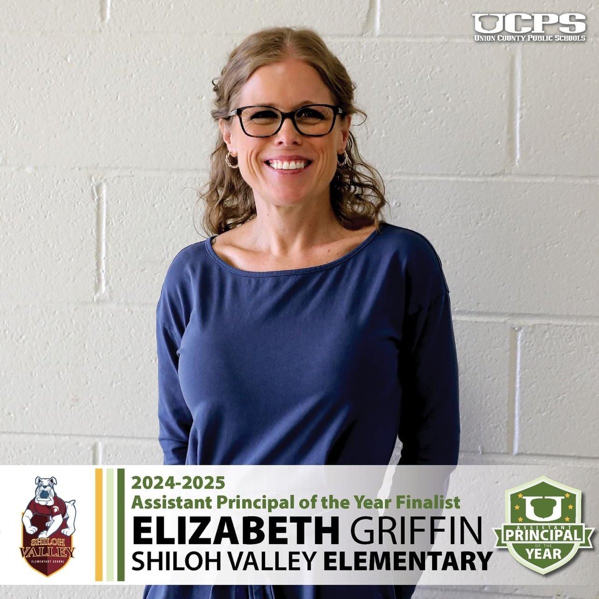 ShilohValleyES's tweet photo. Congratulations to our very own Mrs. Griffin for being a UCPS Assistant Principal of the year finalist! We are so thankful to have you support us @ShilohValleyES! #GrowingLEADers @AGHoulihan @Renee_McKinnon1 @UCPSNC https://t.co/LIR6YEwiH7
