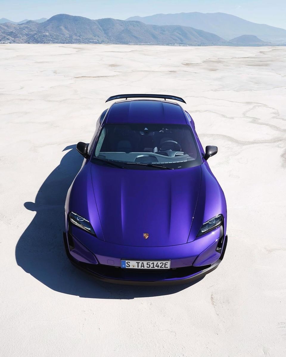 The new all electric @PorscheCanada #Taycan Turbo GT in Purple Sky Metallic 
#CarsWithoutLimits #Porsche #TaycanTurboGT