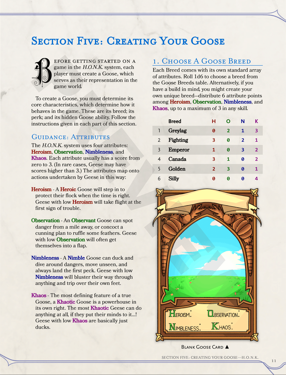 Jackaphobia's tweet photo. HONK! It's live out all your chaotic goose-based fantasies with the H.O.N.K. RPG System. Create your goose and bring forth the end of humankind, one honk at a time, with the included adventure!  

€ΜβΔĆ€ ŦĦ€ GØØŞ€ 

Get your copy here: https://t.co/jYinTnfYEP https://t.co/EtG0Be6k0I