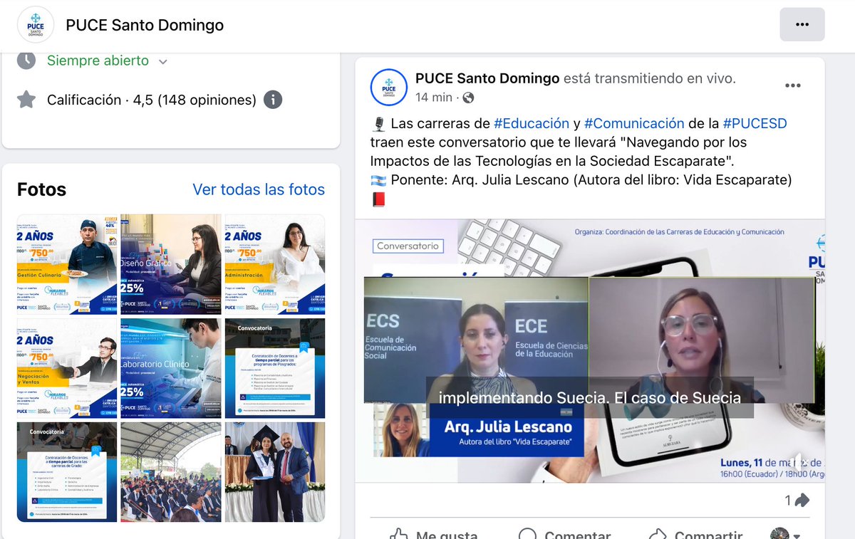 joesystemas's tweet photo. Compartimos en @PUCE_StoDgo con @JuliaLescano22 y @TeresiZambranoO  nuestro conversatorio "Navegando por los Impactos de las Tecnologías en la Sociedad Escaparate". https://t.co/RsqVaUR5Fn #VidaEscaparate https://t.co/msOK9ypWjy