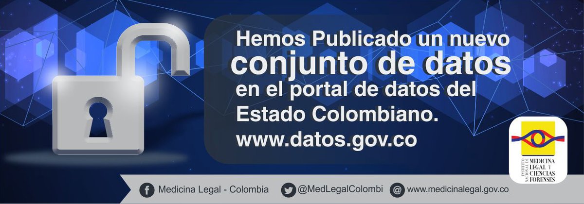 MedLegalColombi's tweet photo. 📈¡Hemos actualizado el #ConjuntoDeDatos! #AEstaHora te invitamos a visitar el Portal de #DatosAbiertos del @Ministerio_TIC👉 https://t.co/l9iiRxeu36 para conocer las cifras #estadísticas preliminares de Lesiones no Fatales de Causa Externa de enero 2023 a enero 2024 en #Colombia https://t.co/6990wfk7Gu