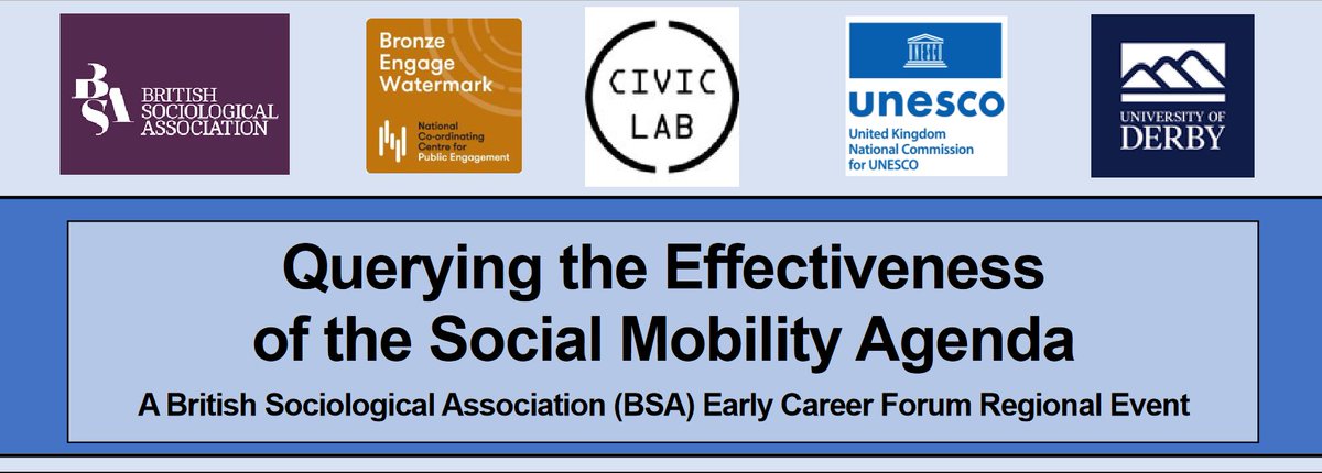 Alessio D'Angelo (@adangelouk) on Twitter photo 📢Querying the Effectiveness of the #SocialMobility Agenda - 🗓️1 May 2024 <a href="/DerbyUni/">University of Derby</a> 
A <a href="/britsoci/">The BSA</a> event convened by our own Ruth Richardson. Details, speakers and registration info 👇
britsoc.co.uk/events/key-bsa… 📢Querying the Effectiveness of the #SocialMobility Agenda - 🗓️1 May 2024 <a href="/DerbyUni/">University of Derby</a> 
A <a href="/britsoci/">The BSA</a> event convened by our own Ruth Richardson. Details, speakers and registration info 👇
britsoc.co.uk/events/key-bsa…