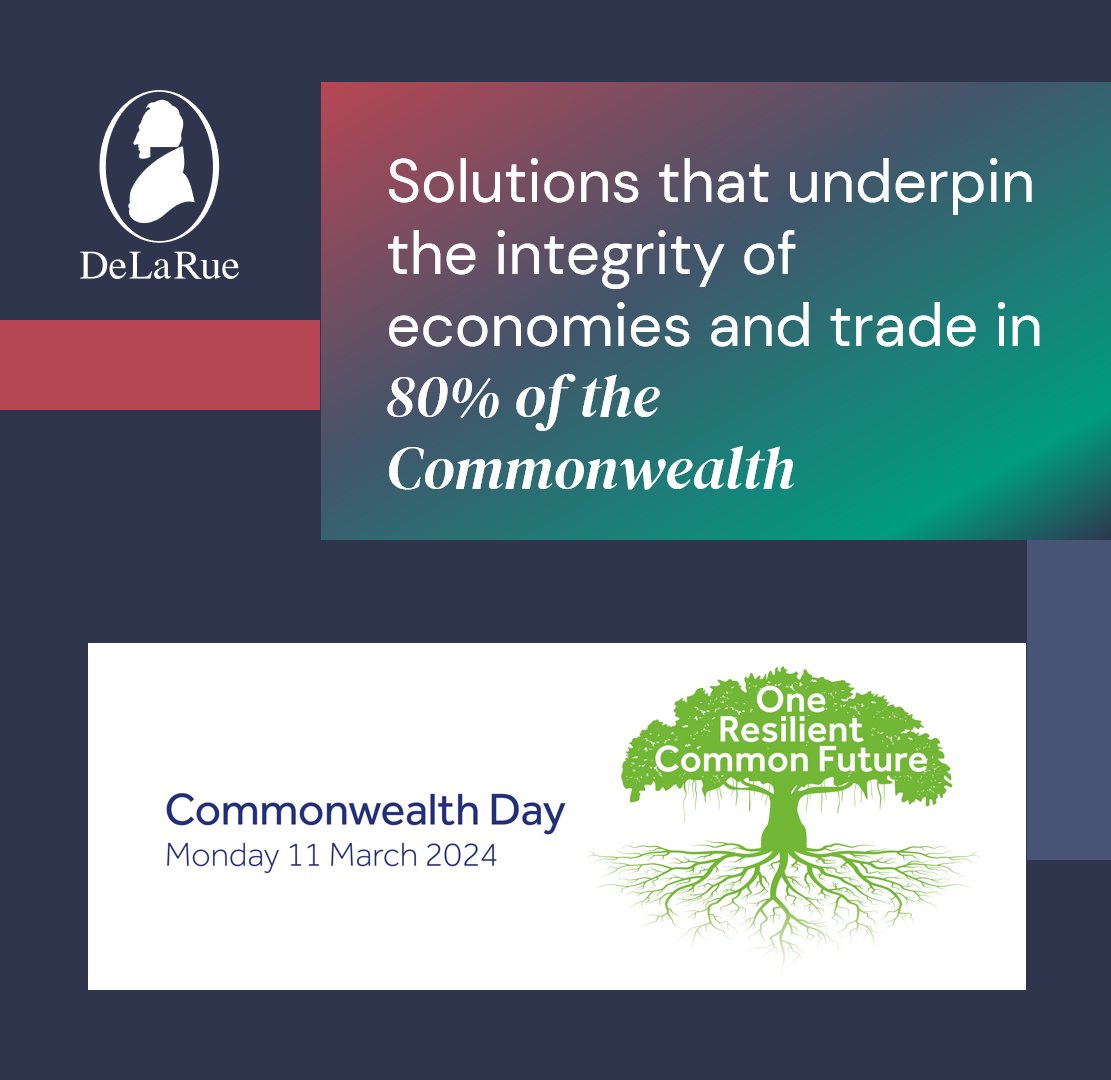 Happy #CommonwealthDay. Since its inception the Commonwealth has been at the heart of De La Rue's business. The diversity of this global community is mirrored in our workforce and partnerships. We are grateful to be part of this vibrant community.