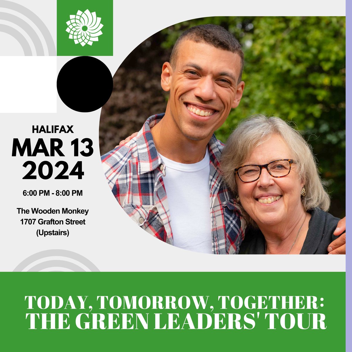 'Today, Tomorrow, Together: The Green Leaders' Tour' comes to Halifax on March 13th! RSVP - greenparty.ca/en/today-tomor…
