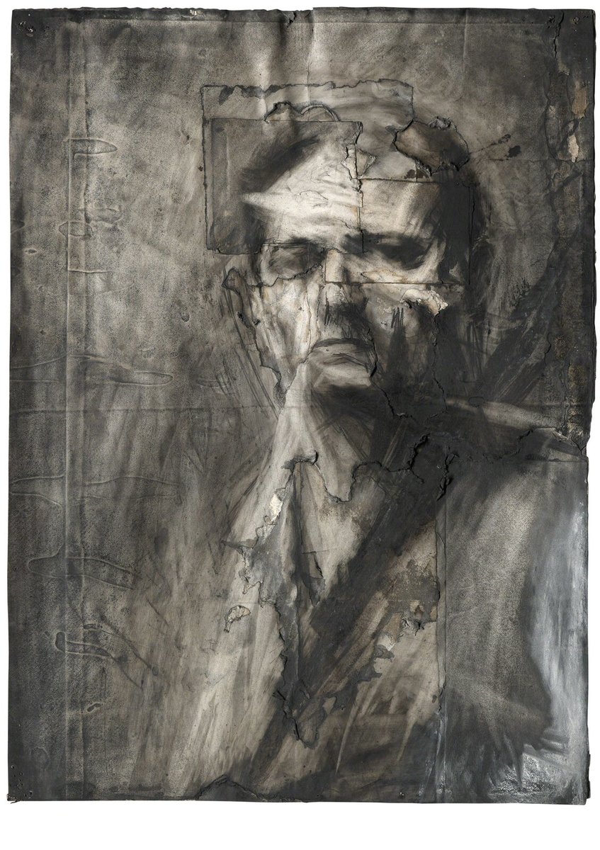 A fascinating artist. Charcoal with layers of rubbing out and intentional destruction. More to it than that, but intensely human. I will try and see @TheCourtauld