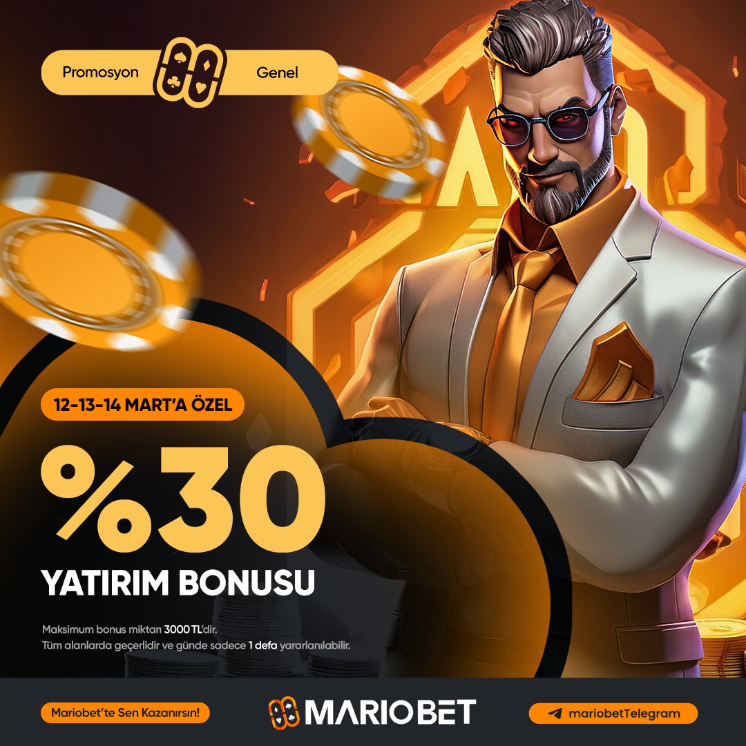 Mariobet %30 Yatırım Bonusu!

✉️Mariobet Tüm Alanlarda Geçerli %30 Bonus!

📢3000 TL ye Kadar bonusun Hesabına Tanımlansın!

👉12-13-14 Mart'a Özel Bu Fırsatı Kaçırma sende kazan!
