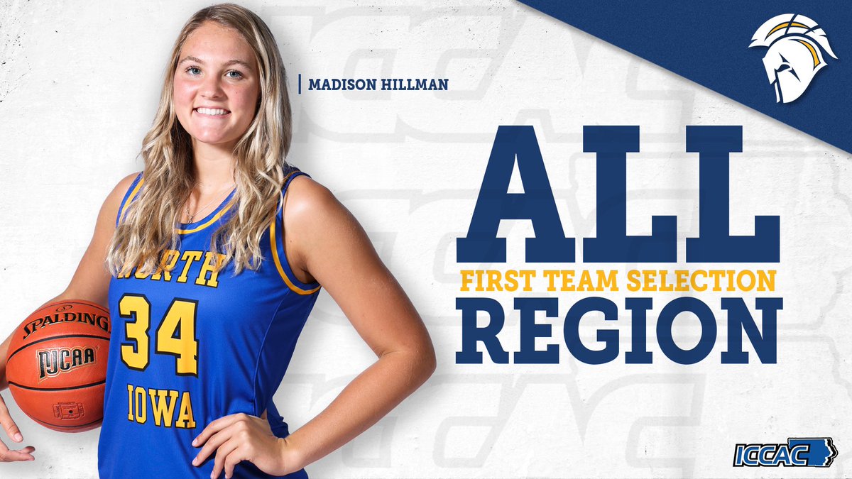 📣 Freshman Madison Hillman from St. Ansgar, Iowa received ICCAC Defensive Player of the Year &amp; All Region First Team Honors!! 🎉⭐️ This award is voted on by the region coaches and is a great honor!! 
Congrats, Madi!!! 🏀💙💛
#MadisonHillman 
#GONIACC