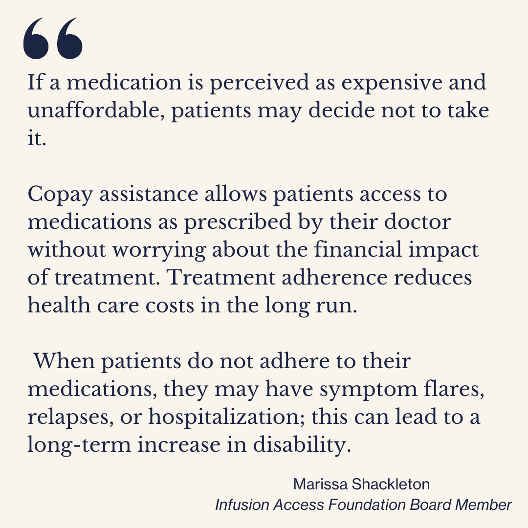 Infusion Access Foundation board member Marissa Shackleton authored an op-ed in the Boston Globe on the importance of ensuring copay assistance counts for patients' treatment costs. Read: bostonglobe.com/2024/03/11/opi… #HealthPolicy