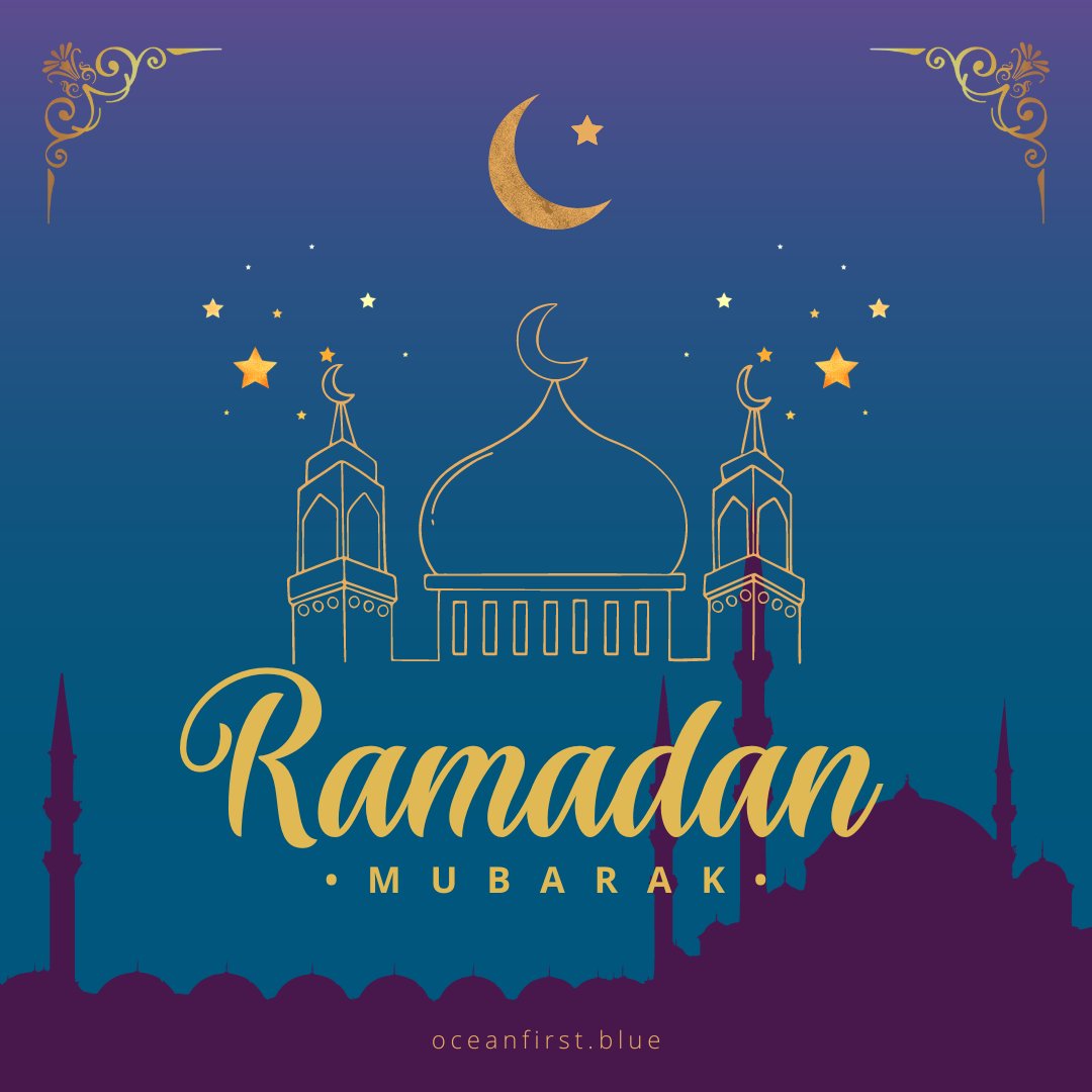 As the holy month of Ramadan begins, we at OceanFirst extend our warmest wishes to those observing. May the serene and reflective spirit of this time be as calming as the ocean's depths. Wishing you a peaceful and blessed Ramadan.

#RamadanMubarak #PeacefulWaters