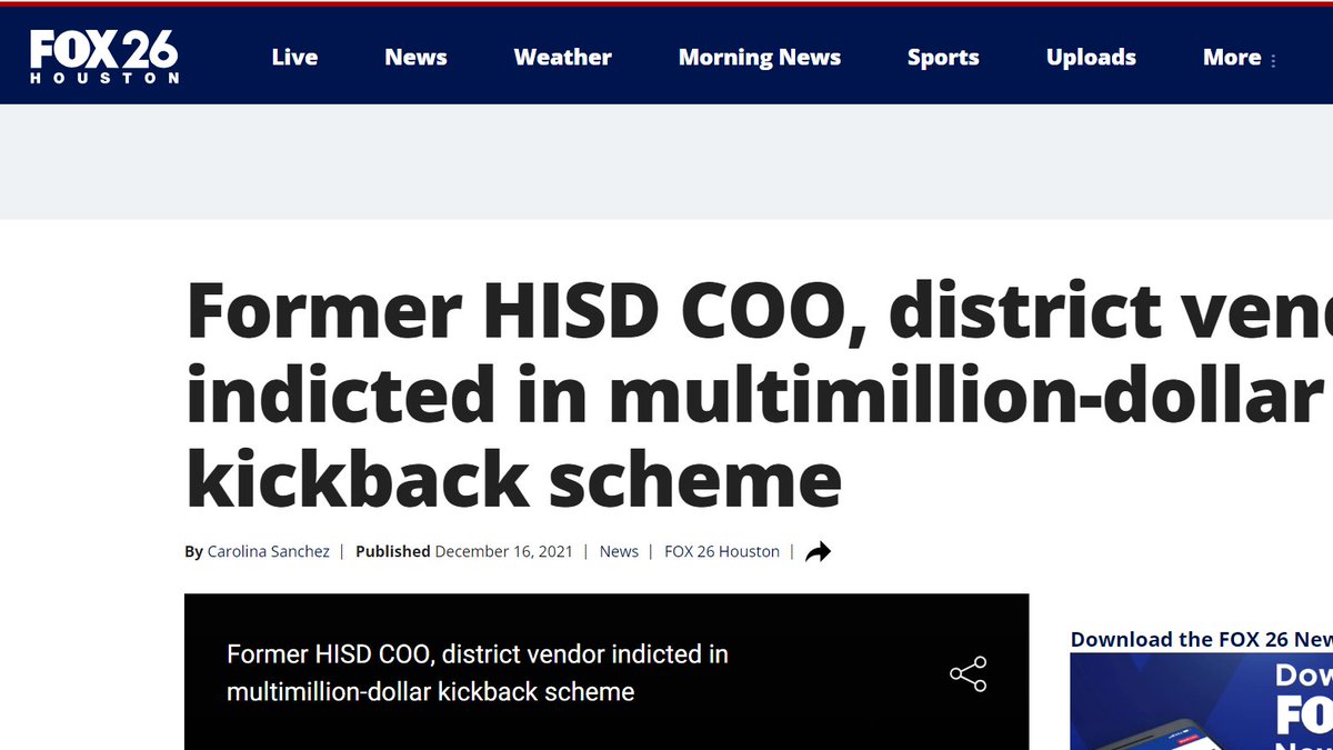 TxEdHouston's tweet photo. #HISD already fired the Houston Teachers United
founder's brother-in-law (a few years back)
for discovering & reporting discrepancies as their
Chief Auditor who reported directly to the Board
of Trustees:
"Richard Patton was HISD's chief auditor: the guy who was supposed to look for wrongdoing inside Texas' largest school district. He took his job seriously and when he was shown the door, he apologized.

"I am sorry to the taxpayers I am not able to stand up for you and protect your money," Patton said on Sept. 2, 2016.

Patton was suspended as auditor on March 10, 2016, a few months after he reported potential criminal violations to HISD police and just three days after district documents reveal Patton informed the district he'd been talking to the FBI about HISD issues."  -@abc13houston

Source Link:
https://t.co/OQ7slo07rB

#Houston #School #Education #Parents #MikeMiles #CharterOwner #NES #TeachersLeaving  #UofHprofessorProtests @GeneforTexas @TMFtx @pastors4txkids @Steve4Education @houmayor #AbbottAppointsCharterSchoolsOwner #VoucherPush #SchoolChoice @MomsAGAbbott @GovAbbott @texasdemocrats
