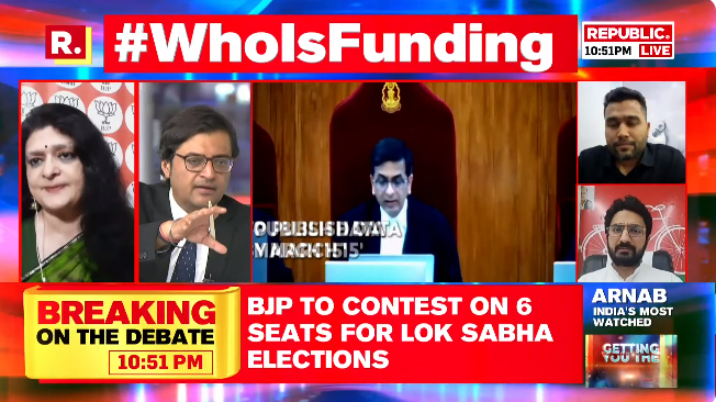 republic's tweet photo. #WhoIsFunding | Samajwadi Party has received donations from its workers, party leaders and through crowdfunding: Abbas Haider (@abbashaiderIND) National Spokesperson, Samajwadi Party
Tune in to watch the debate live with Arnab here and fire in your views - https://t.co/ypcpQKccFl
#SBI #StateBankofIndia #ElectoralBonds #SupremeCourt