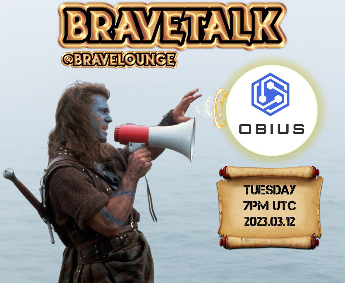 BraveLounge's tweet photo. 🎙️Bravetalk AMA with @ObiusERP
Don’t miss our next live event for this week. Bullish times ahead. Lfg!
#obius #ama #crypto https://t.co/54YaljQjoU