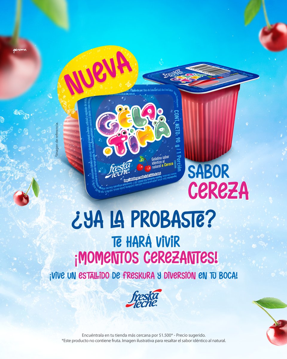 Ahora los momentos serán más reFRESKAntes con la NUEVA gelatina Freskaleche sabor CEREZA 🤩🍒, disfruta su consistencia ligera ¡Perfecta! para tardear y combinar a tu manera. ¿Estabas buscando saciar ese antojo? 😁 Ahora ya sabes cómo.