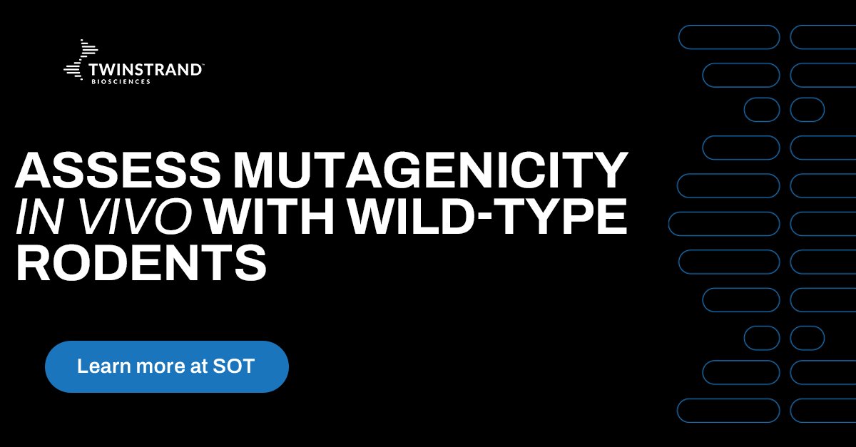 TwinStrand Biosciences (@twinstrandbio) on Twitter photo Meet with us at #2024SOT in Salt Lake City, Mar 10th to 14th to learn how you can get in vivo mutation frequency data for nitrosamine impurities from wild-type rodents using Duplex Sequencing.
Drop by booth #1334 or schedule a meeting: hello.twinstrandbio.com/c/jhopetwinstr…
#drugscreening Meet with us at #2024SOT in Salt Lake City, Mar 10th to 14th to learn how you can get in vivo mutation frequency data for nitrosamine impurities from wild-type rodents using Duplex Sequencing.
Drop by booth #1334 or schedule a meeting: hello.twinstrandbio.com/c/jhopetwinstr…
#drugscreening