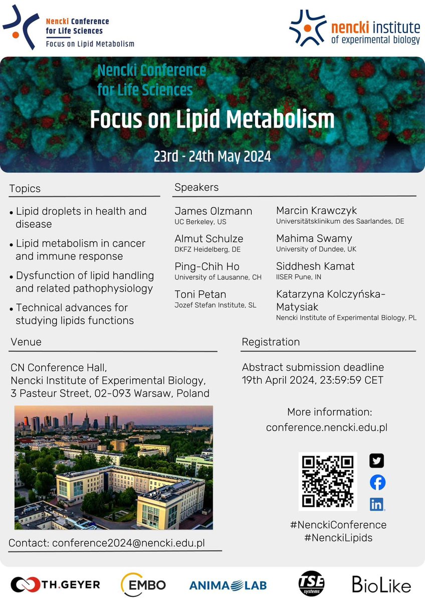 📢There is a new exciting conference on the horizon❗️The first 𝐍𝐞𝐧𝐜𝐤𝐢 𝐂𝐨𝐧𝐟𝐞𝐫𝐞𝐧𝐜𝐞 𝐟𝐨𝐫 𝐋𝐢𝐟𝐞 𝐒𝐜𝐢𝐞𝐧𝐜𝐞𝐬 will take place this year❗️

🔹The Nencki Institute is a flagship research institution of the Polish Academy of Sciences.