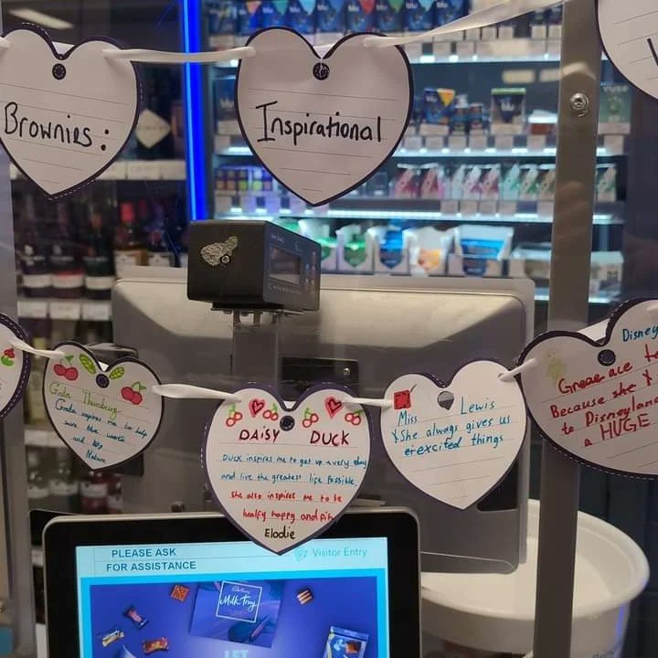 CrowthorneCMP's tweet photo. Fabulous bunting for #InternationalWomensDay on display at @coopuk Crowthorne.  Made by our local community partner 4th Crowthorne Brownies., showing Inspirational women in their lives. https://t.co/EM0XIzRoUi