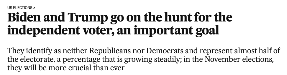 With primaries in the books, so begins the season of endless articles about hunting independent voters like we're mythical creatures. Want our votes in November? Let us participate in the elections that got us there.