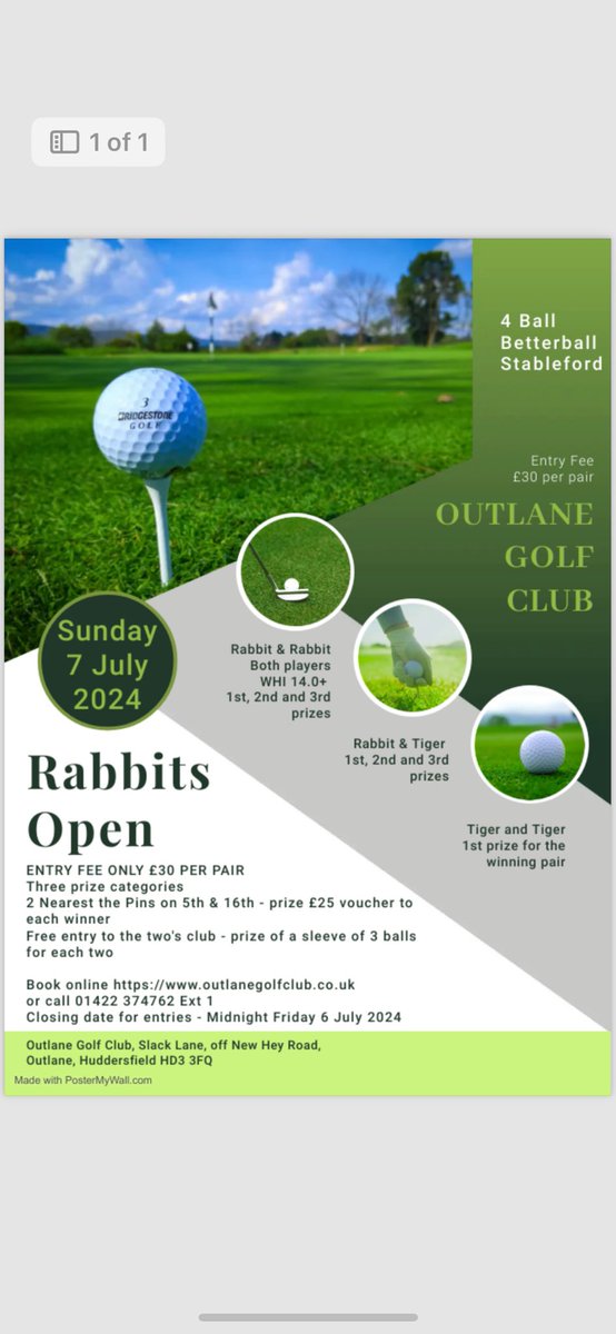 The RABBITS OPEN  is back by popular demand <a href="/outlanegolf1906/">Ogc</a> @rboothprogol A great day planned that can not be missed