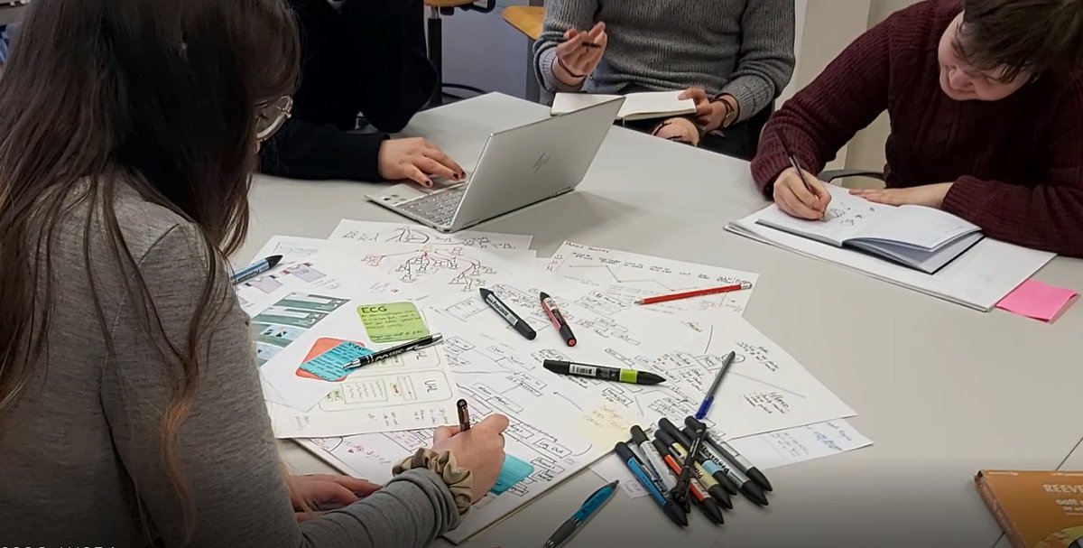 The MSc in Design for Health and Wellbeing students working on design solutions for a project with UHL. We are currently taking applications for September 2024.