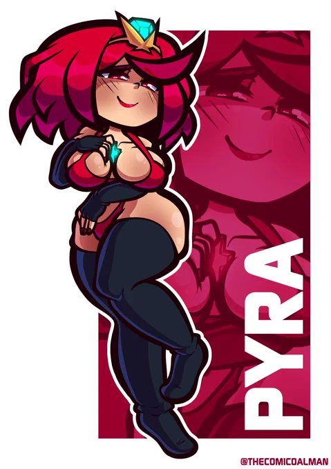 Might as well go ahead and post this tooHeres the full Pyra drawing I drew to use for Py-Cons body pillow in the Day 1 drawing!!Ended up also doin an alt for her ether lines (creative liberties taken) 