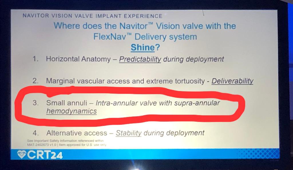 Michel Pompeu Sá (@m_pompeu_sa_md) on Twitter photo 💥Great presentation by <a href="/IbrahimSultanMD/">Ibrahim Sultan</a> at #CRT2024 #CRT24 <a href="/CRT_meeting/">CRT Meeting</a> about #Navitor #transcatheter #HeartValve for #TAVI #TAVR
💥Most interesting concept: intra-annular valve with supra-annular #hemodynamics
<a href="/UPMC_CTSurgery/">Pitt Cardiothoracic Surgery Department</a> <a href="/PittCardiology/">Pitt Cardiology</a> <a href="/HviUpmc/">UPMC Heart and Vascular Institute</a> #StructuralHeart🫀 💥Great presentation by <a href="/IbrahimSultanMD/">Ibrahim Sultan</a> at #CRT2024 #CRT24 <a href="/CRT_meeting/">CRT Meeting</a> about #Navitor #transcatheter #HeartValve for #TAVI #TAVR
💥Most interesting concept: intra-annular valve with supra-annular #hemodynamics
<a href="/UPMC_CTSurgery/">Pitt Cardiothoracic Surgery Department</a> <a href="/PittCardiology/">Pitt Cardiology</a> <a href="/HviUpmc/">UPMC Heart and Vascular Institute</a> #StructuralHeart🫀