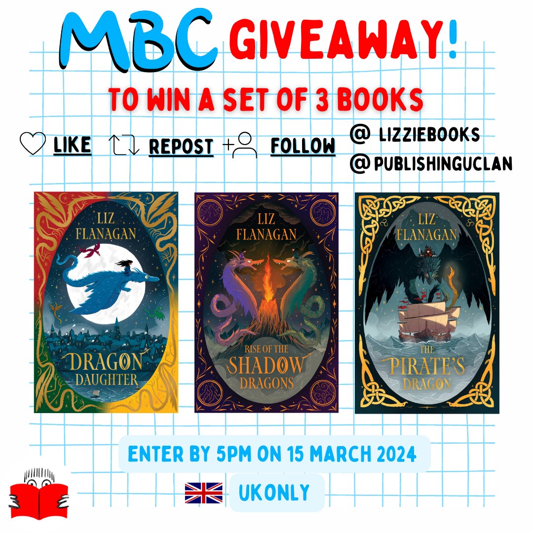 ✨GIVEAWAY✨ To celebrate Liz Flanagan's latest book - #ThePiratesDragon - we're giving away this ✨3 book set✨ to one luck winner! For a chance to win: 🐉Like 🐉 Share 🐉 Follow (or be following) - @lizziebooks & @publishinguclan ⏰ Enter by 5pm on 15/03/24🇬🇧UK only