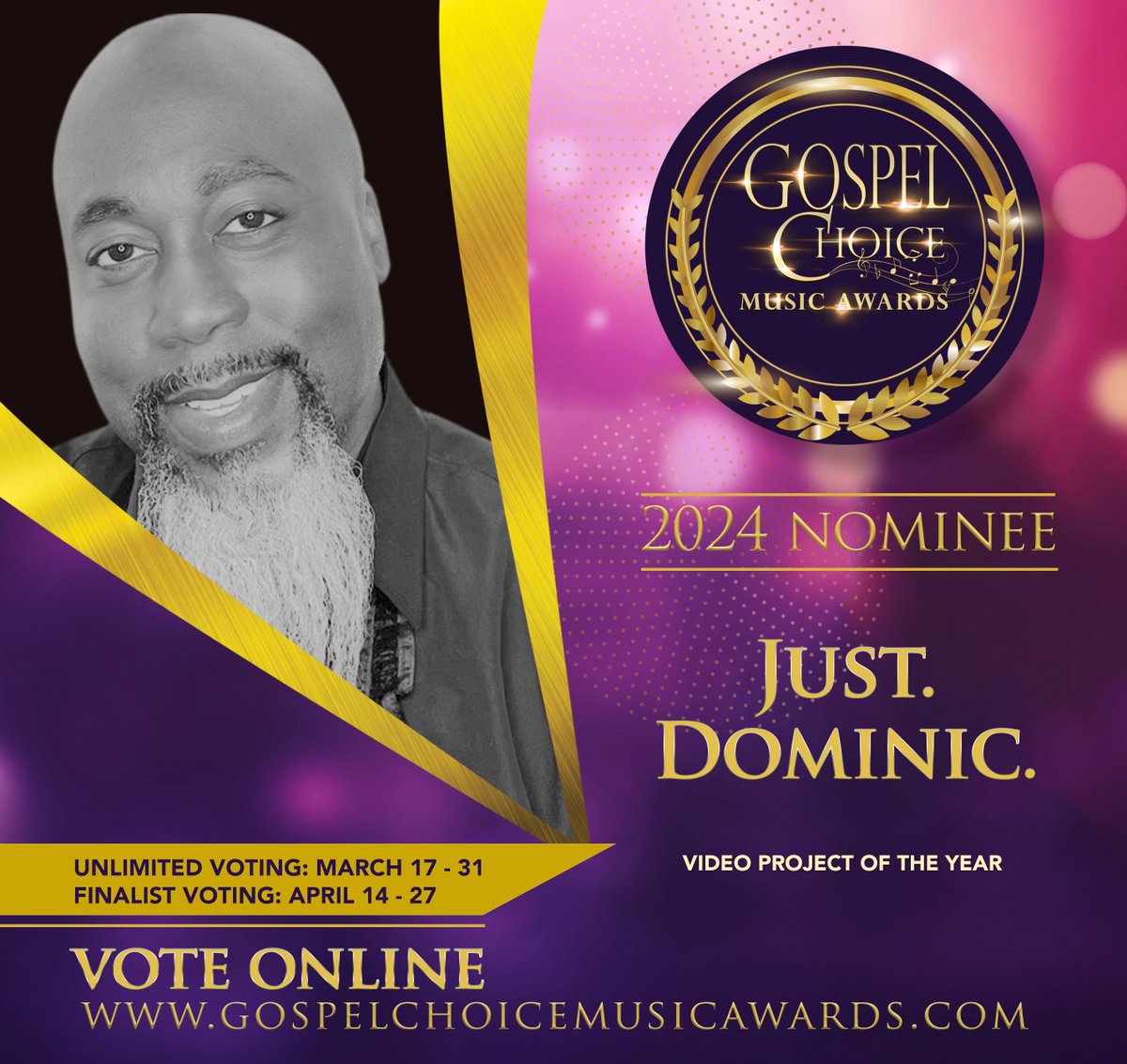 JustDominicBIF's tweet image. Please help me celebrate and share this great accomplishment with you. I want to encourage all my friends to vote as often (unlimited) as you can.  gospelchoicemusicawards.com
@gospelchoice #gcma #pyromedianetwork #bifradio #bulletinflightradio #gospelmusic #dancemusic #musicvideo