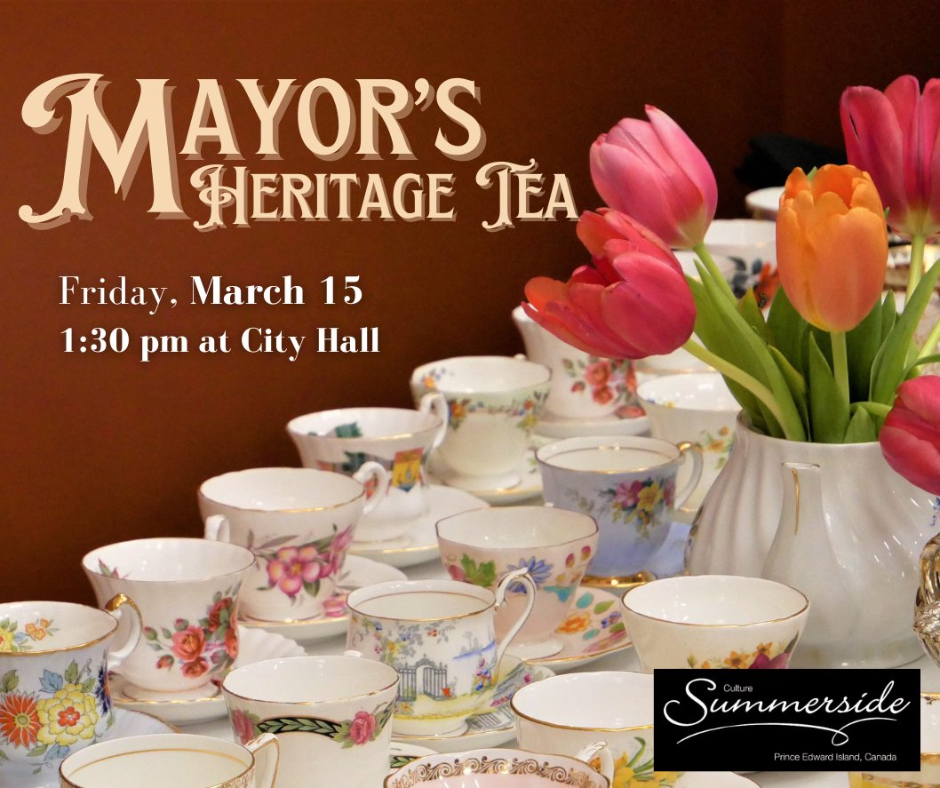 This Fri, March 15 is the annual Mayor’s Heritage Tea. The tea takes place in the Council Chambers of City Hall starting at 1:30 pm. Mayor Kutcher will present the City’s Heritage and Culture Awards for 2023.
Join us in celebrating the heritage and cultural life of Summerside!