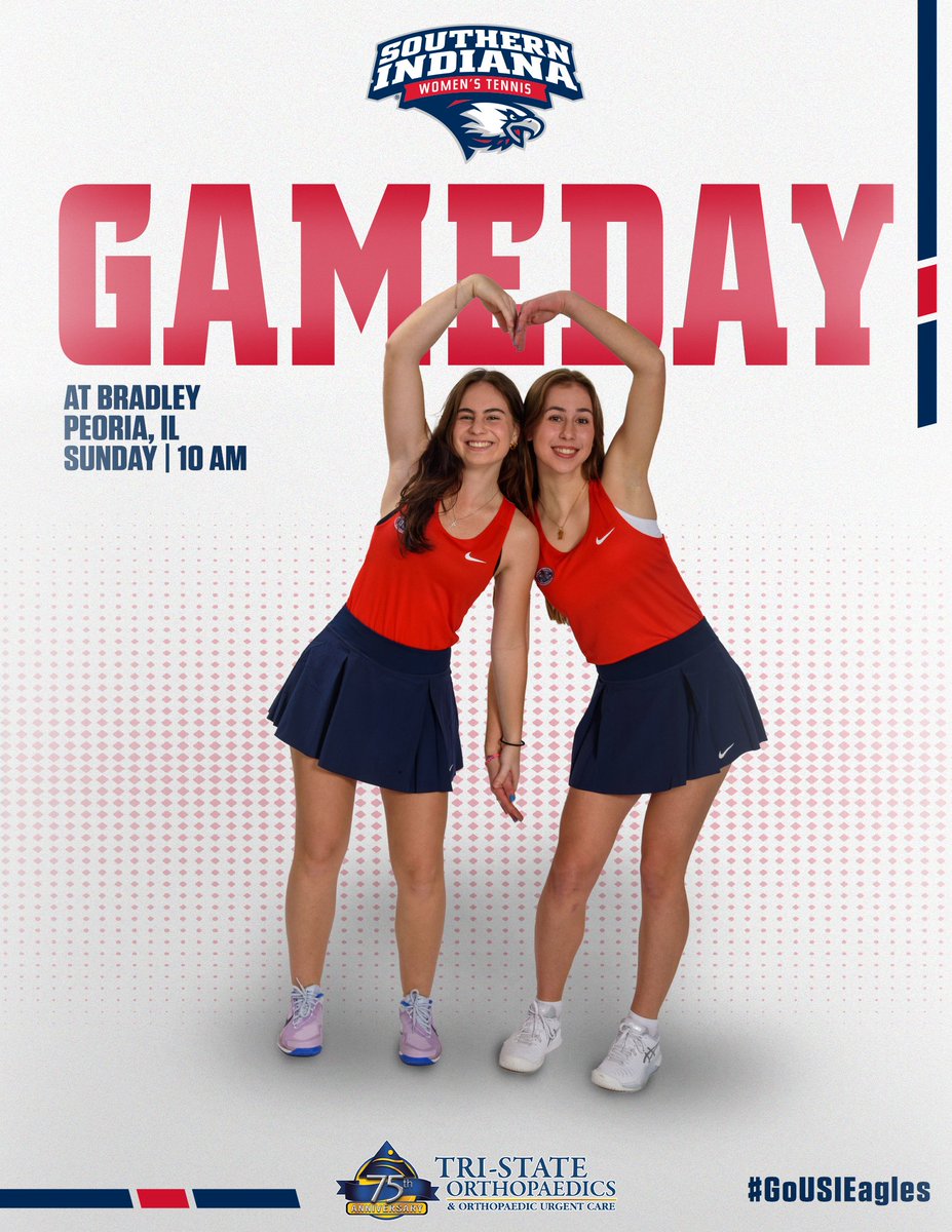 USIAthletics's tweet photo. 𝐖𝐄 💘 𝐓𝐄𝐍𝐍𝐈𝐒🎾🦅

@USITennis ends the weekend slate with a dual against the Braves.

🆚 @BradleyBraves 
📍 Peoria, IL
🔗 https://t.co/NYErxu0VtB

#GoUSIEagles #OVCit https://t.co/EjPzA5XBLZ