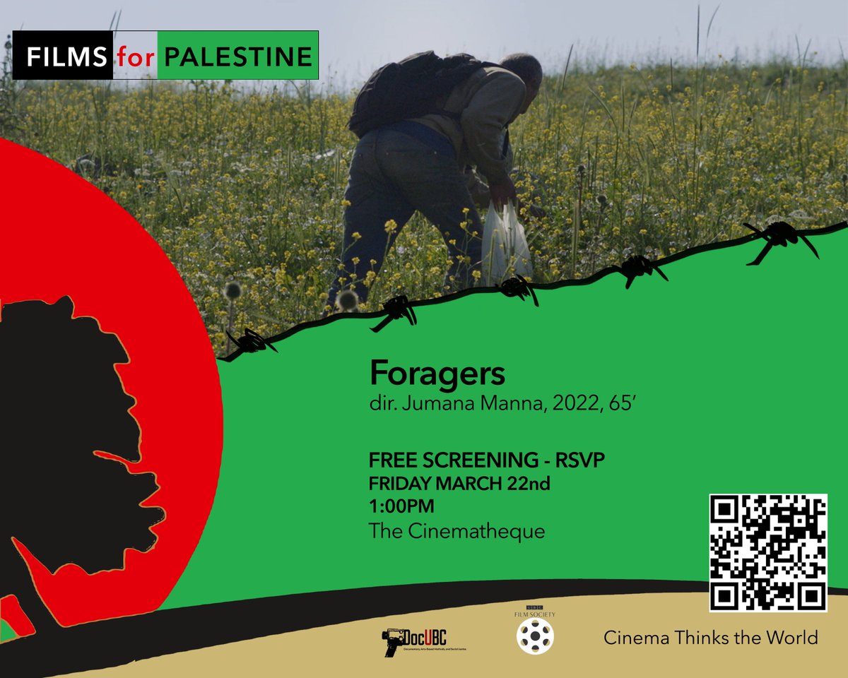 IDrljaca's tweet photo. Films for Palestine series continues with Foragers by Jumana Manna at 1pm on Friday, March 22 - FREE SCREENING at @theCinematheque 
https://t.co/tBybkpenX2 https://t.co/fxFkIBnCzL
