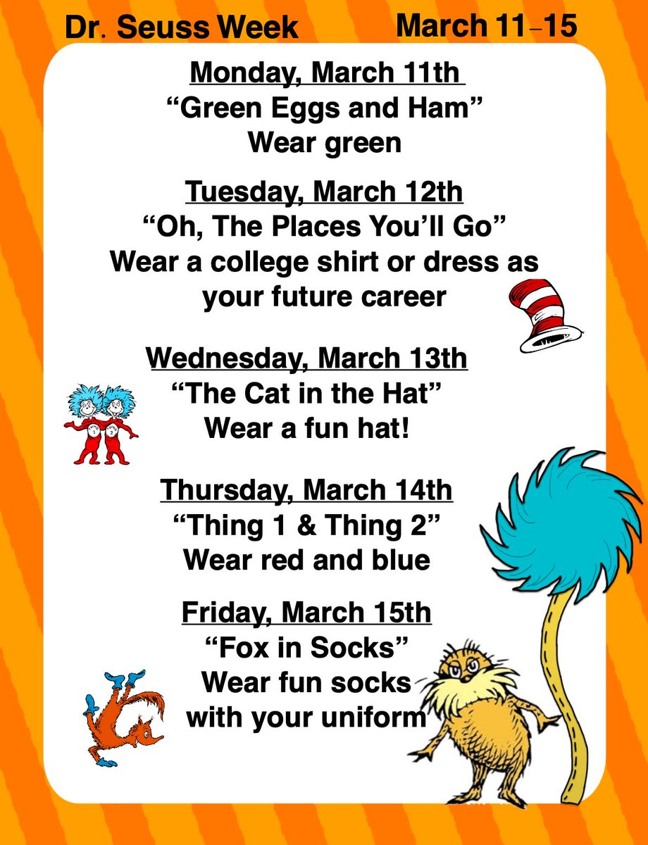 It is a great week to be a Tiger <a href="/stbernardtigers/">St Bernard School</a> ‼️ We are celebrating Read Across America week this week, (due to Spring Break last week!) Oh, the fun we will have! 💚