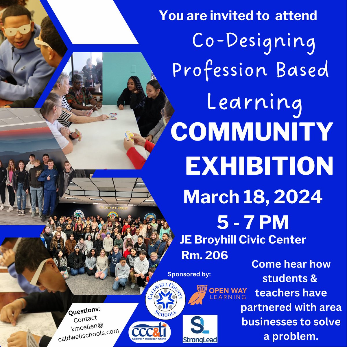 On Monday, March 18, from 5 to 7 p.m., at the JE Broyhill Civic Center, the public is invited to hear from our insightful and problem-solving students about their experiences working with local businesses that presented a problem for each group to solve. Be prepared to be wowed!