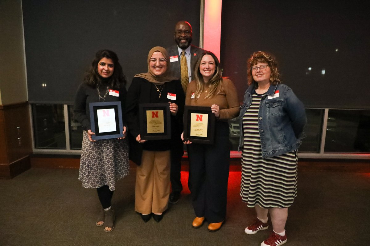 Congratulations to the 2024 recipients of the Chancellor's Outstanding Contribution to Women Awards — Ritu Jadwani, Furqan Mahdi, and Dena Abbott. <a href="/UNL_CEHS/">Nebraska College of Education and Human Sciences</a> <a href="/NebEngineering/">Nebraska Engineering</a>
