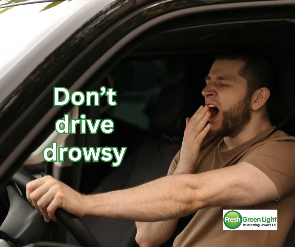 If you're tired, don't drive. Research shows that the spring transition to #DaylightSavingTime increases the average rate of fatal #automobileaccidents by 6% due to the one-hour loss of sleep. #freshgreenlight #driversed #drivingschool #safedriving #safedrivingtips #drowsydriving