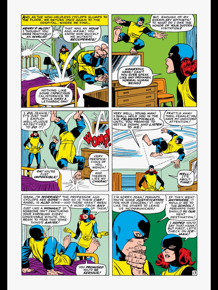 "Very perspicacious of you wench!"
"Prattle away then, female!"
"Just like a woman!!"

Damn Beast. #XMen