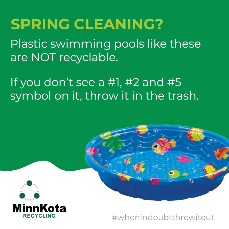 MinnKotaRecycle's tweet image. Not all plastics are recyclable. 

If you don&apos;t see a #1, #2 or #5 recycling symbol ♳♴♷ on it, throw it in the trash. 

#whenindoubtthrowitout #knowwhattothrow #recycleright #recycle #recycling #springcleaning