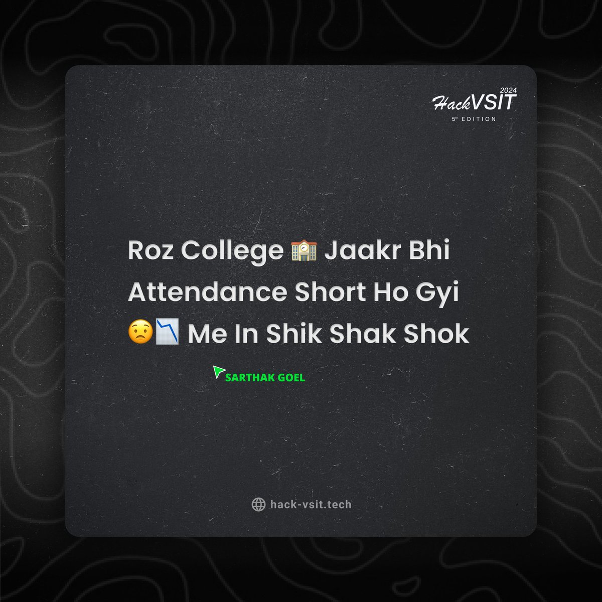 What's your shik shak shok moment? 🫡

#hackvsit #hackathon #coders #college #techevent #techfest