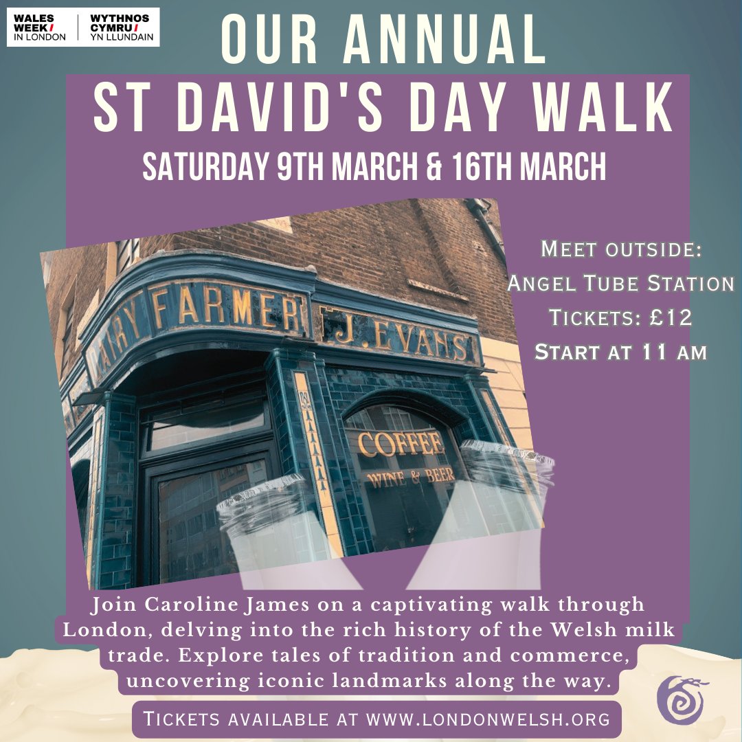 *DATE ADDED* If you missed out on one of Caroline's Walks over St David's day - We have added a new date. Saturday the 16th will be the last day. Book now to avoid disappointment. 🏴󠁧󠁢󠁷󠁬󠁳󠁿😀😊 Book at londonwelsh.org @walesweeklondon #welshwalks #londonwelsh #Welsh #cymru