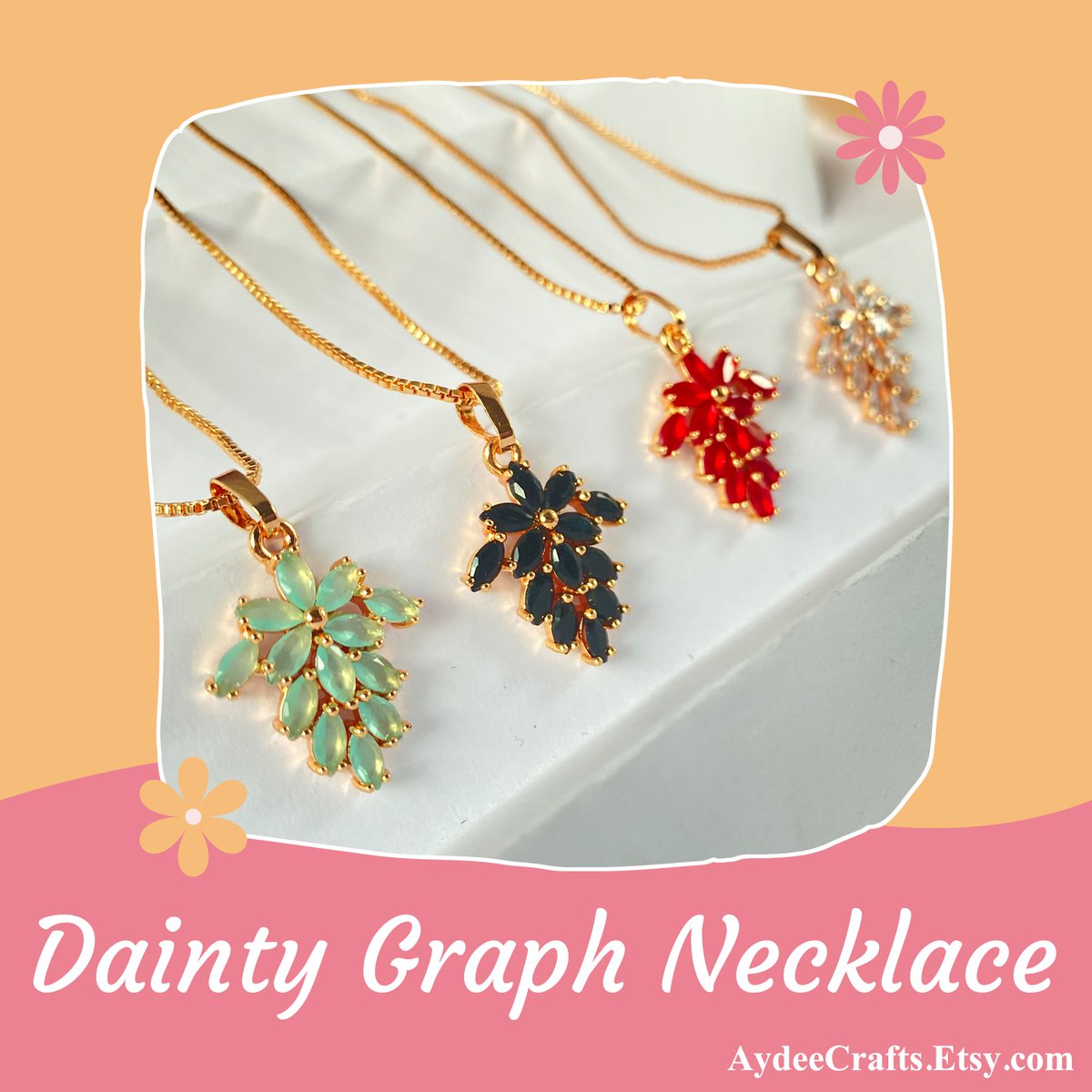 #graphicnecklace #daintynecklaces #birthdaygiftideas 
Grape Necklace in 4 Colors Memorial Gift for Her by Aydee Crafts. LINK IN BIO