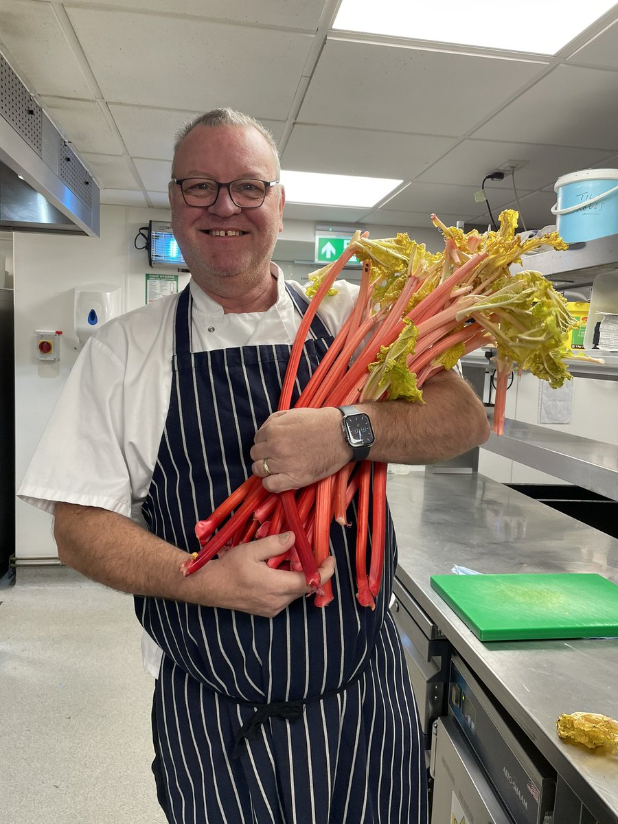 nickofthyme6's tweet photo. Me and Johnny are really happy 
with this forced Yorkshire rhubarb 
It’ll go great in our rhubarb and apple crumble 
#rhubarb #applecrumble #forcedrhubarb #greatdesserts #comfortfood https://t.co/zoqoeDyY4g