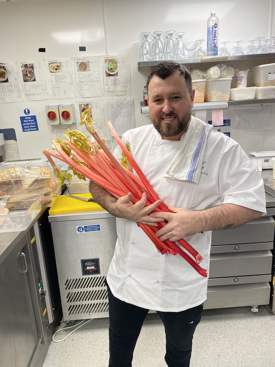 nickofthyme6's tweet photo. Me and Johnny are really happy 
with this forced Yorkshire rhubarb 
It’ll go great in our rhubarb and apple crumble 
#rhubarb #applecrumble #forcedrhubarb #greatdesserts #comfortfood https://t.co/zoqoeDyY4g