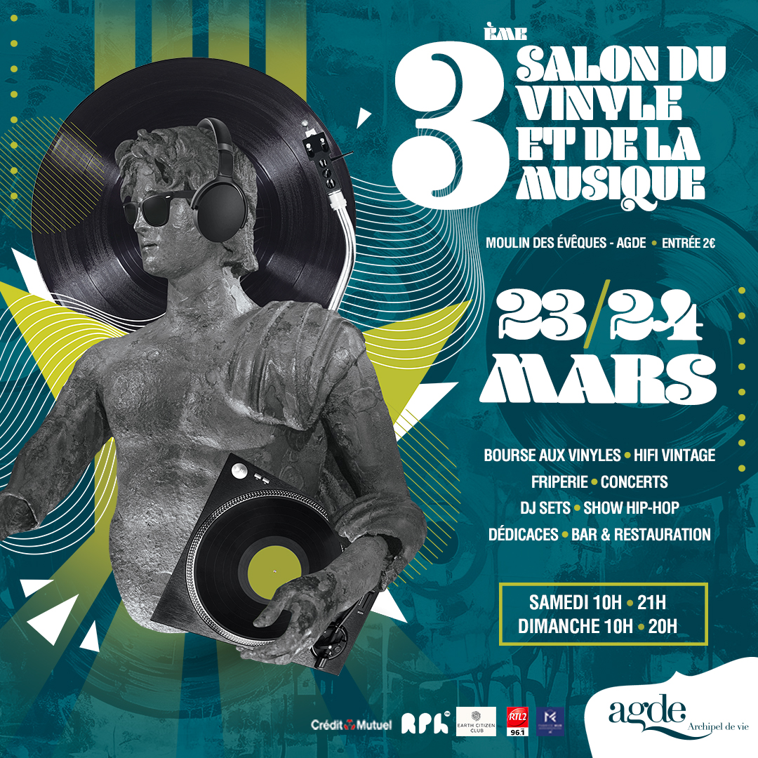 VinyleAudio's tweet photo. RDV à #Agde les 23 et 24 mars prochains pour le Salon du Vinyle et de la Musique ! Le parrain de cette 3ème édition ne sera autre que Gérald Guignot que nous interviewions dans notre précédent numéro. Tous les bénéfices du Salon seront reversés à l'association Earth Citizen Club. https://t.co/xQ9zPlkmD8