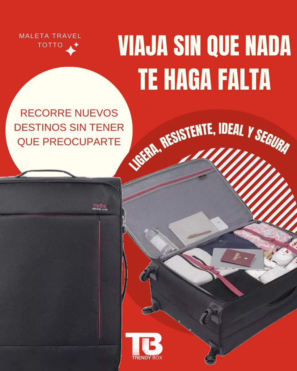 TrendyBoxStore's tweet photo. ¡Viaja sin que nada te haga falta!

📭 Envíos a nivel nacional
🛵 Delivery en Caracas 

#trendybox #totto #maleta #practico #calidad #delivery #vzla #ccs #sambilcaracas #tiendaderegalos #detallesunicos https://t.co/XO1Rvf6PQL