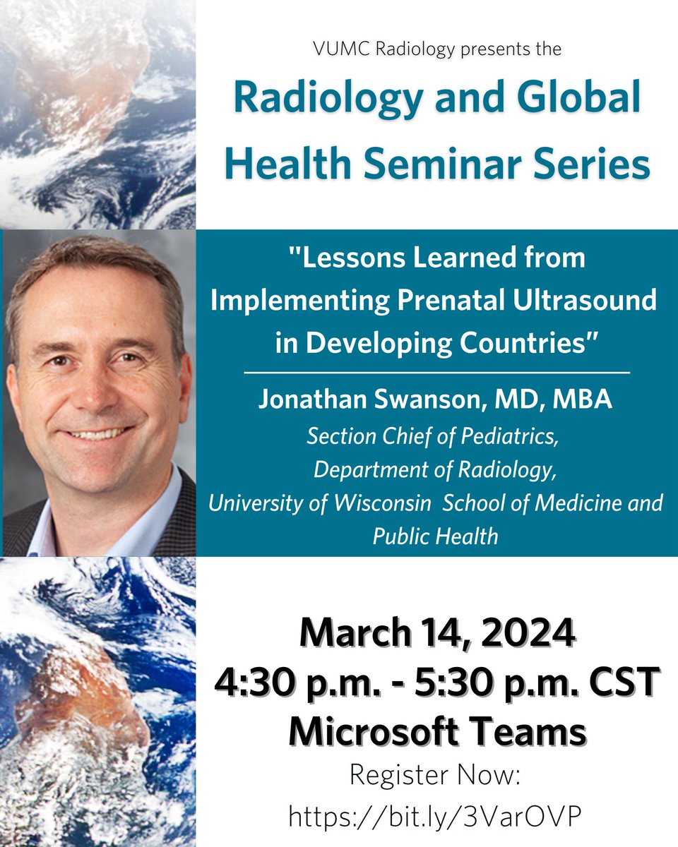 Monica Nable (@monicanable) on Twitter photo Join @VUMCradiology's upcoming Global Health and Radiology Seminar Series. <a href="/UWiscRadiology/">UW Radiology</a>'s Dr. Jonathan Swanson <a href="/PedRadMD/">Jonathan Swanson, MD</a> will present "Lessons Learned from Implementing Prenatal Ultrasound in Developing Countries." Register here to receive a Teams link: bit.ly/3VarOVP Join @VUMCradiology's upcoming Global Health and Radiology Seminar Series. <a href="/UWiscRadiology/">UW Radiology</a>'s Dr. Jonathan Swanson <a href="/PedRadMD/">Jonathan Swanson, MD</a> will present "Lessons Learned from Implementing Prenatal Ultrasound in Developing Countries." Register here to receive a Teams link: bit.ly/3VarOVP