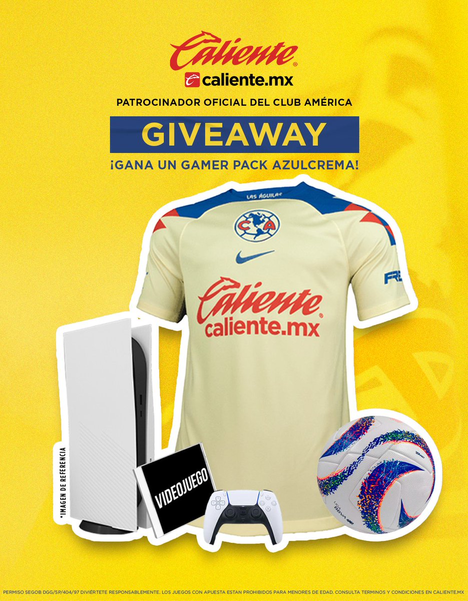 ¡Águilas! Semana de #ElClásicoDeMéxico y Caliente.mx nos trae el giveaway de un Gamer Pack 🎮👀

◾️Dale RT y ❤️
◾️Sigue a <a href="/calientesports/">Caliente Sports</a> en TW e IG 📲 instagram.com/caliente_sport…
◾️Etiqueta a un amigo, comenta por qué AMÉRICA es tu equipo favorito y agrega el HT