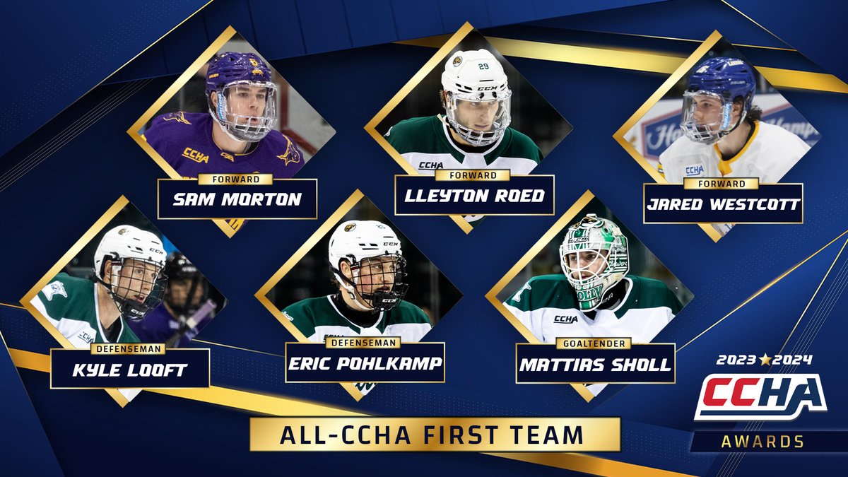 🏆 Rounding out the All-CCHA Teams with the First Team selections! 🏅

📰 tinyurl.com/26ejaknc 

#CCHAHockey | #CCHAHonors